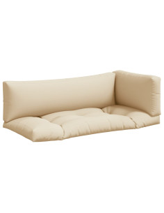 Cuscini per Pallet 3 pz Beige in Tessuto