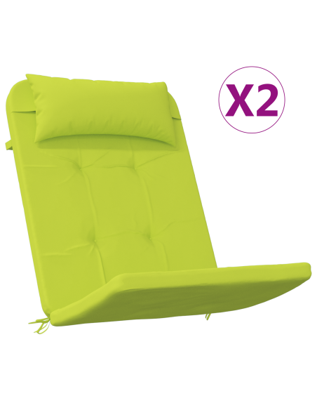 Cuscini per sedie 2 pcs Verde brillante. 58 x 77 x 4,5 cm