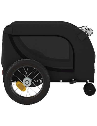 Rimorchio da Bici per Animali Nero Oxford e Ferro