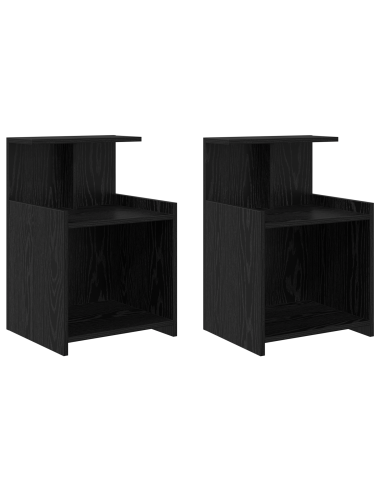 Armadio da Notte 2 pcs Rovere Nero 40 x 35 x 60 cm