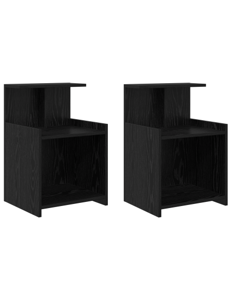 Comodini 2 pz Rovere Nero 40x35x60 cm Legno ingegnerizzato