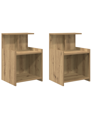 Armadio da Notte 2 pcs Rovere artigianale 40 x 35 x 60 cm