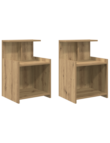 Armadio da Notte 2 pcs Rovere artigianale 40 x 35 x 60 cm