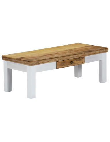 Tavolino da Salotto 110x50x40 cm in Legno Massello di Mango