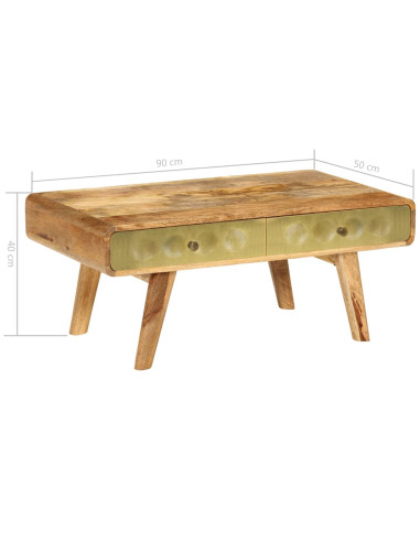 Tavolino da Salotto in Legno di Mango 90x50x40 cm