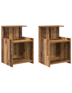 Armadio da Notte 2 pcs Legno vecchio 40 x 35 x 60 cm 2