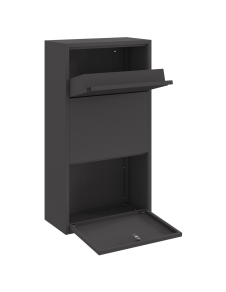 Cassetta per Pacchi Nera 44x22x82 cm Acciaio