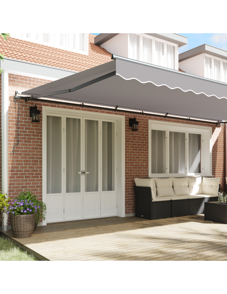 Tenda Retrattile Automatica  Grigio Chiaro 600x300 cm, Tessuto di Ricambio per Tenda  per Struttura 6x3 m Grigio Chiaro