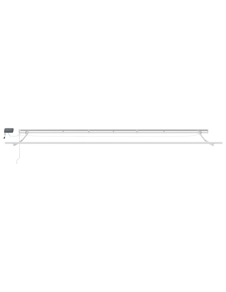 Tenda Retrattile Manuale  con LED Grigio Chiaro 600x300 cm, Tessuto di Ricambio per Tenda  6x3 m Grigio Chiaro