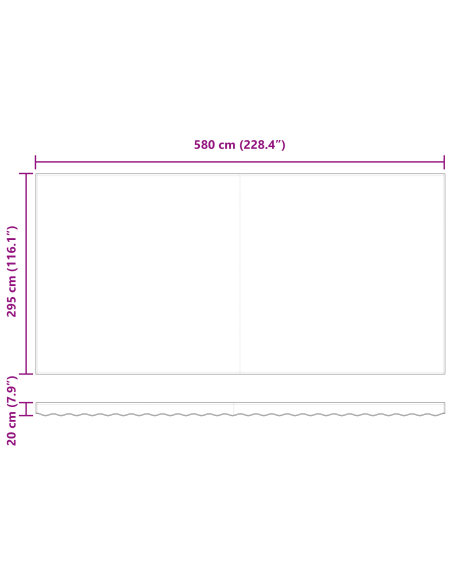 Tenda Retrattile Manuale  con LED Grigio Chiaro 600x300 cm, Tessuto di Ricambio per Tenda  6x3 m Grigio Chiaro