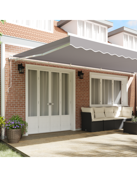 Tenda automatica retrattile  Grigio chiaro 600x300 cm, Tessuto di ricambio per tenda  telaio 6x3 m Grigio chiaro