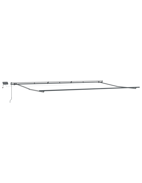 Tenda Retrattile Manuale con LED Nera 600x350 cm, Tessuto di Ricambio per Tenda  per Telaio 6x3,5 m Nero