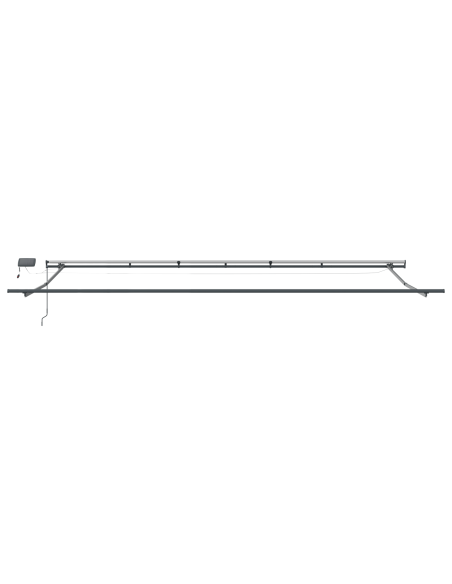 Tenda Retrattile Manuale con LED Nera 600x350 cm, Tessuto di Ricambio per Tenda  per Telaio 6x3,5 m Nero