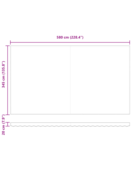 Tenda Retrattile Manuale con LED Nera 600x350 cm, Tessuto di Ricambio per Tenda  per Telaio 6x3,5 m Nero