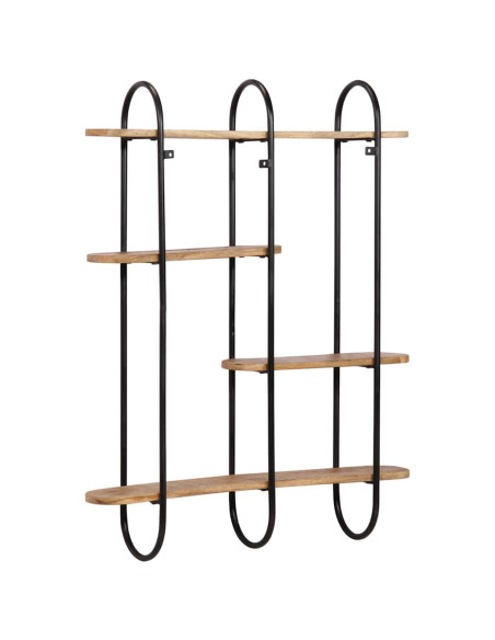 Mensola da Parete 90x20x116,5 cm Legno Massello di Mango Grezzo