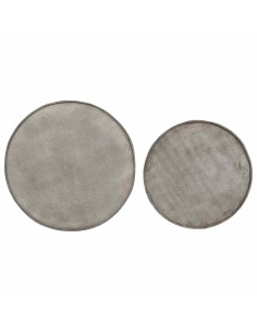 Tavolini da Salotto 2 pz Argento in Legno Multistrato