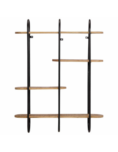 Mensola da Parete 90x20x116,5 cm Legno Massello di Mango Grezzo