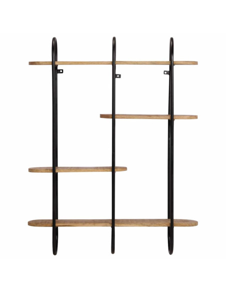 Mensola da Parete 90x20x116,5 cm Legno Massello di Mango Grezzo