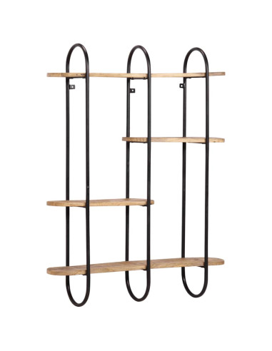 Mensola da Parete 90x20x116,5 cm Legno Massello di Mango Grezzo