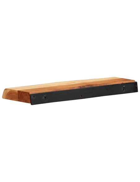Mensole da Parete 2 pz 40x20x3,5 cm in Legno Massello di Acacia