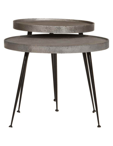 Tavolini da Salotto 2 pz Argento in Legno Multistrato