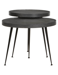 Tavolini da Salotto 2 pz Neri in Legno Multistrato 2