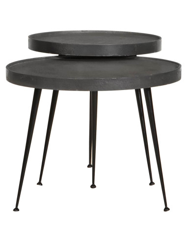 Tavolini da Salotto 2 pz Neri in Legno Multistrato