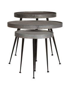 Tavolini da Salotto 3 pz Argento in Legno Multistrato 2