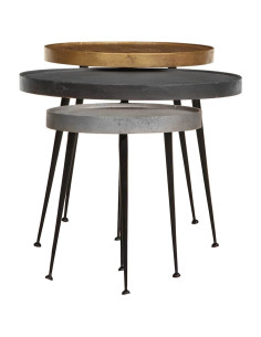 Tavolini da Salotto 3 pz Multicolorein Legno Multistrato 2