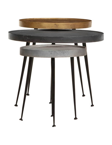 Tavolini da Salotto 3 pz Multicolorein Legno Multistrato