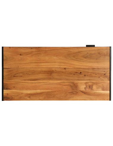 Tavolino da Salotto 110x55x40 cm in Legno Massello di Acacia