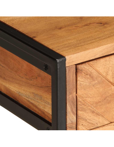 Tavolino da Salotto 110x55x40 cm in Legno Massello di Acacia