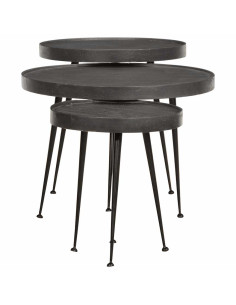 Tavolini da Salotto 3 pz Neri in Legno Multistrato 2