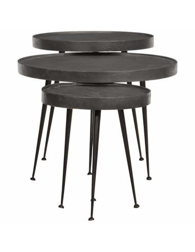 Tavolini da Salotto 3 pz Neri in Legno Multistrato