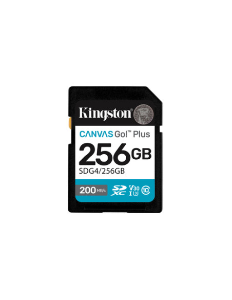 Kingston Technology 256GB SDXC Canvas Go Plus Gen4 200MB/s C10 UHS-I U3 V30