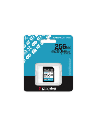 Kingston Technology 256GB SDXC Canvas Go Plus Gen4 200MB/s C10 UHS-I U3 V30