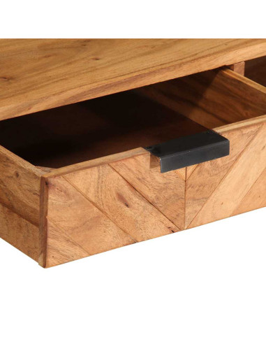 Tavolino da Salotto 110x55x40 cm in Legno Massello di Acacia