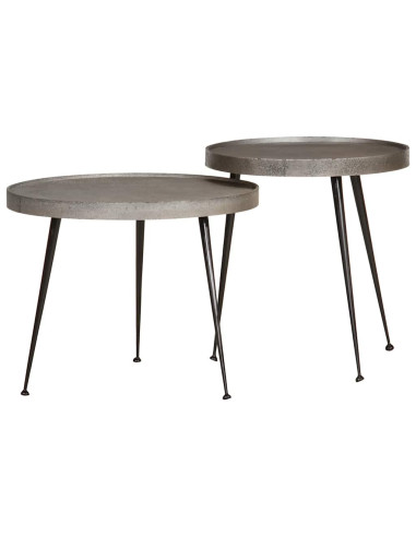 Tavolini da Salotto 2 pz Argento in Legno Multistrato