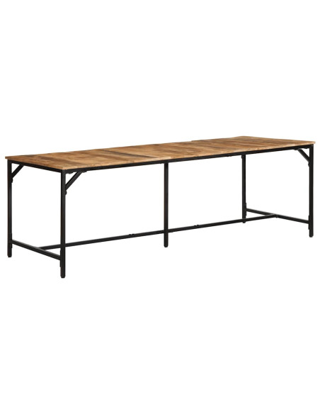 Tavolo da Pranzo 220x90x75 cm in Legno Grezzo Massello di Mango