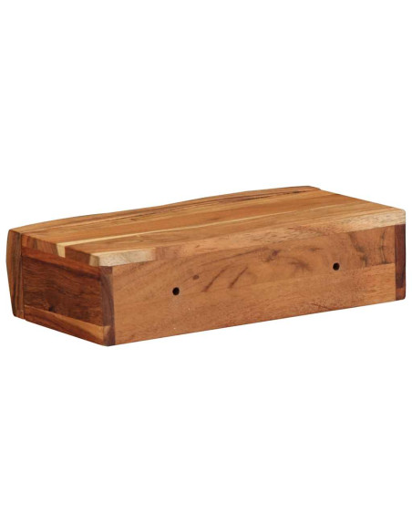 Mensole da Parete 2 pz 30x17x8 cm in Legno Massello di Acacia