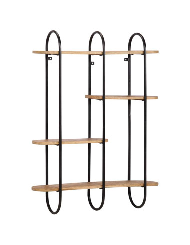 Mensola da Parete 90x20x116,5 cm Legno Massello di Mango Grezzo