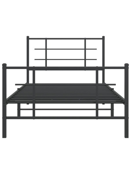 Giroletto con Testiera e Pediera Metallo Nero 100x200 cm