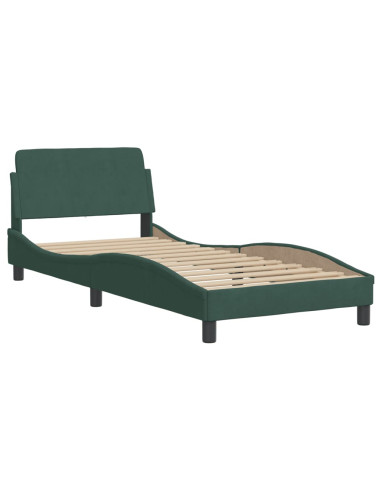 Letto con Materasso Verde Scuro 80x200 cm in Velluto