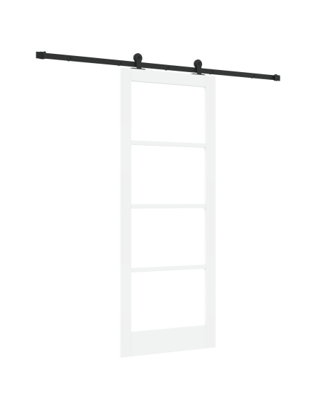 Porta Scorrevole  con Set di Ferramenta 'ORKDAL'Bianca 83x211 cm, Porta Interna  con Vetro 'ORKDAL'Bianca 83x211x4 cm