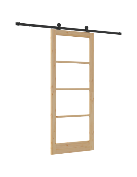 porta scorrevole  con set di hardware 'ORKDAL'86x211 cm, porta interna  con vetro 'ORKDAL'86x211x4 cm in legno massello di pino