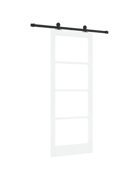 Porta Scorrevole  con Set Hardware "ORKDAL" Bianca 83x211 cm, Porta Interna  con Vetro "ORKDAL" Bianca 83x211x4 cm