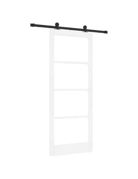 Porta Scorrevole  con Set di Accessori "ORKDAL" Bianca 86x211 cm, Porta Interna  con Vetro "ORKDAL" Bianca 86x211x4 cm