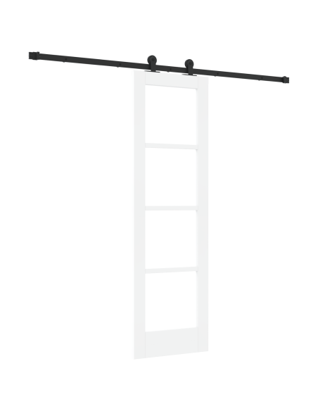 Porta Scorrevole  con Kit Hardware "ORKDAL" Bianca 61x198.5 cm, Porta Interna  con Vetro "ORKDAL" Bianca 61x198.5x4 cm
