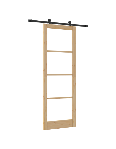 porta scorrevole  con set hardware 'ORKDAL'83x232 cm, porta interna  con vetro 'ORKDAL'83x232x4 cm in legno massello di pino