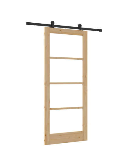 Porta scorrevole  con set hardware "ORKDAL" 86x198.5 cm, Porta interna  con vetro "ORKDAL" 86x198.5x4 cm legno massello di pino